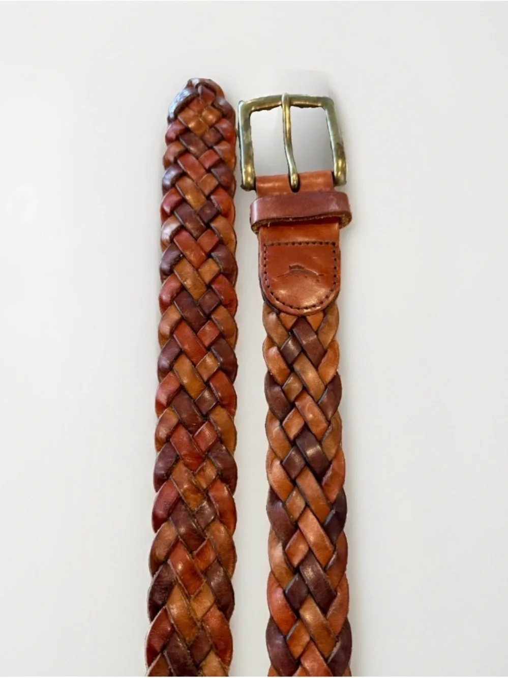 Tommy Bahama Woven Genuine Leather Belt Size XL 42-44 Brown
